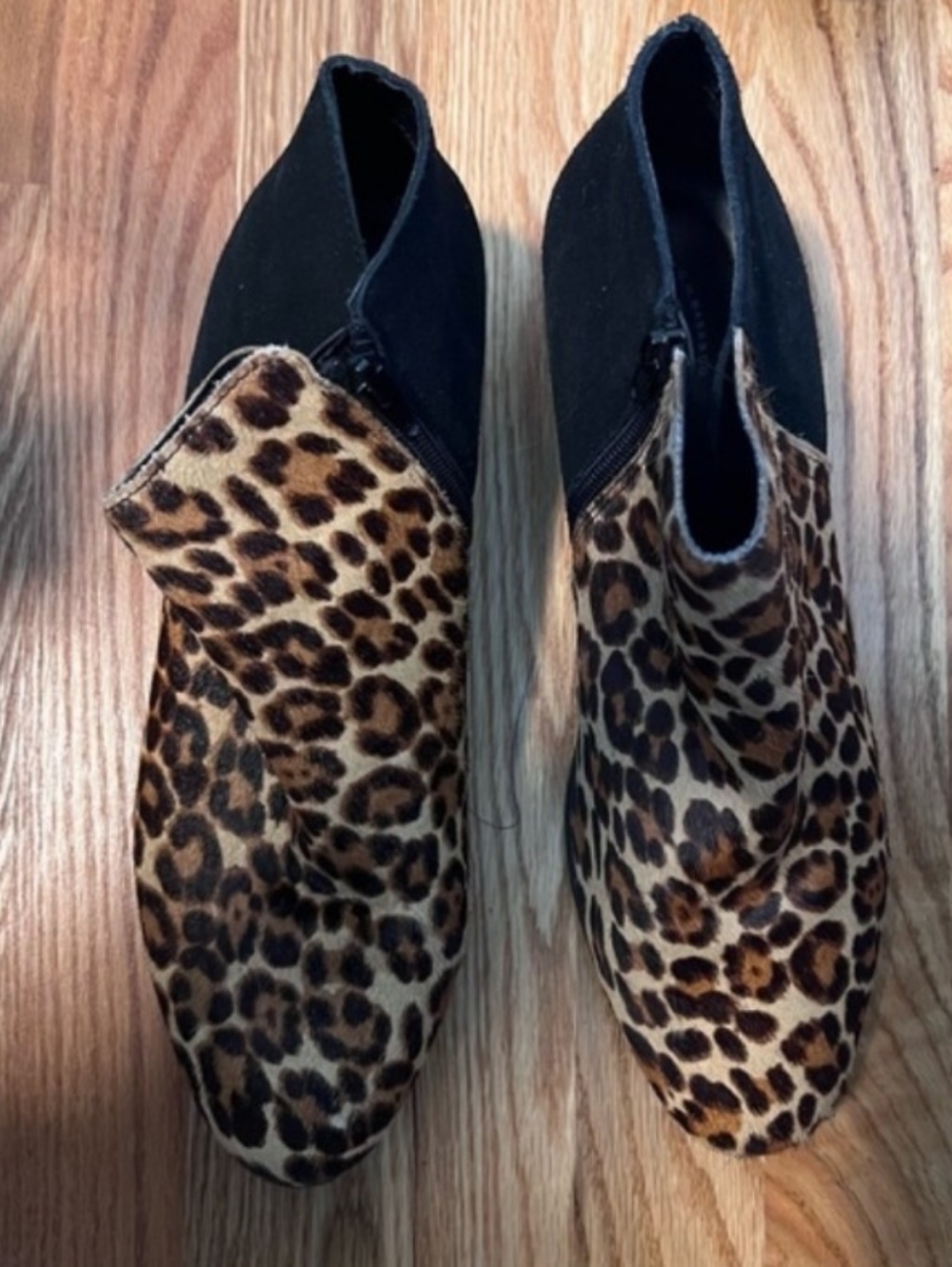 GH Bass Nina booties with cheetah print with hair